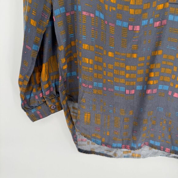 prAna Elsie Top Geo Print Tencel Long Sleeve Blouse Size M - Picture 5 of 10